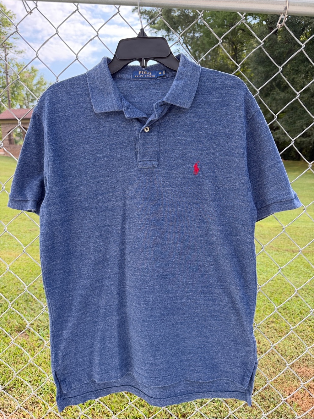 Polo by Ralph Lauren Heathered Navy Polo with Red Pony